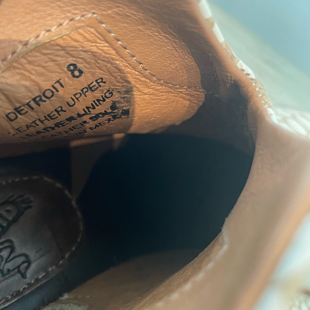 Freebird Detroit leather white croc Cream and Brown Ankle Booties 8 - Picture 6 of 6